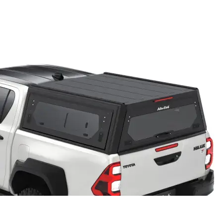 Hardtop Contour noir/ lisse avec fenêtre latérale pour Toyota Hilux Revo 2016+ double cabine Alu-Cab